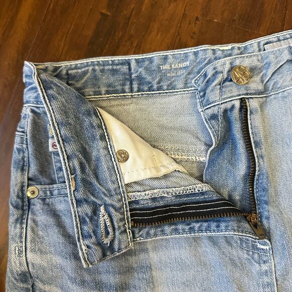 ADRIANO GOLDSCHMIED The Sandy Mini Skirt Blue Denim Frayed Grunge - Picture 9 of 12